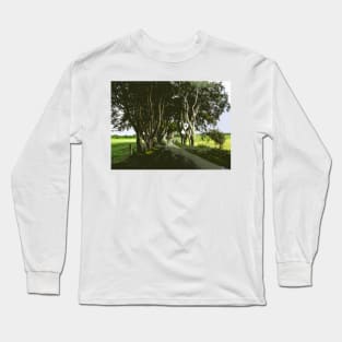 An Irish Country Road in the Rain Long Sleeve T-Shirt